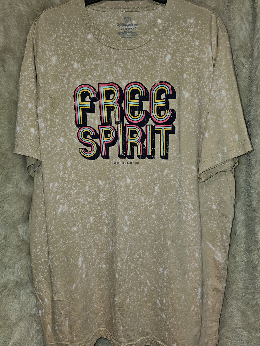 Southern Bliss Co. Free Spirit Beige Tie-Dye Graphic Tee